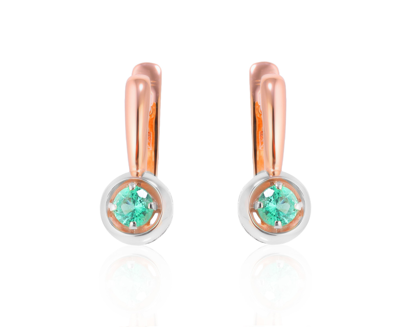 Золотые серьги с изумрудами 0.40ct 071124/6