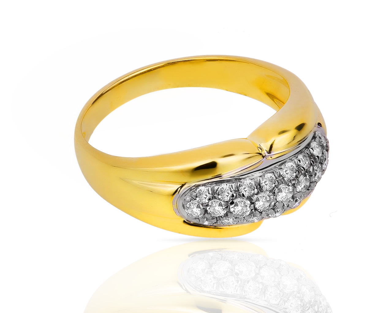 Итальянское золотое кольцо с бриллиантами 0.34ct