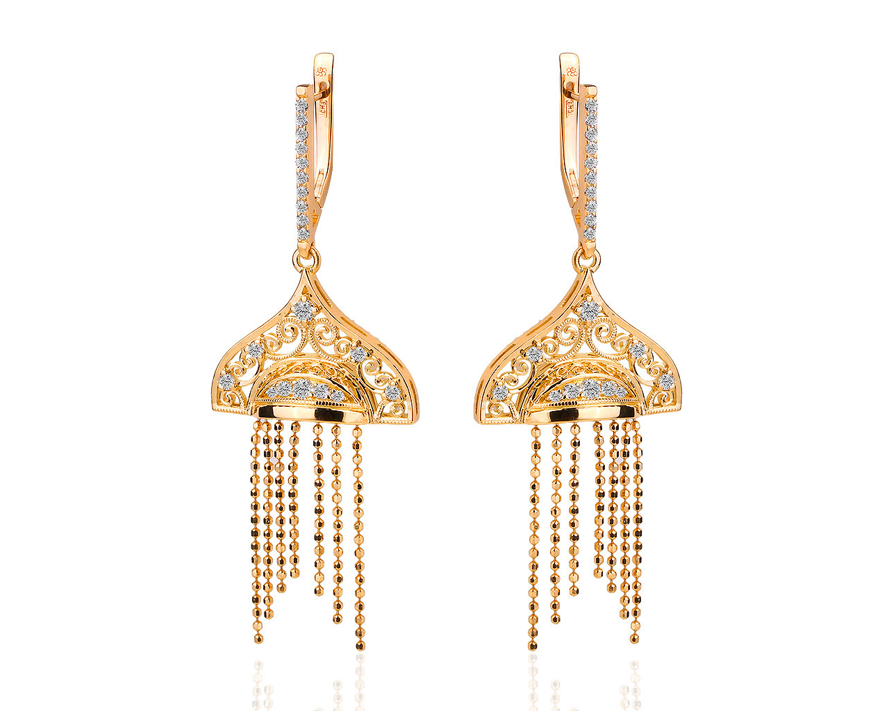 Прелестные золотые серьги с бриллиантами 0.82ct 050218/7