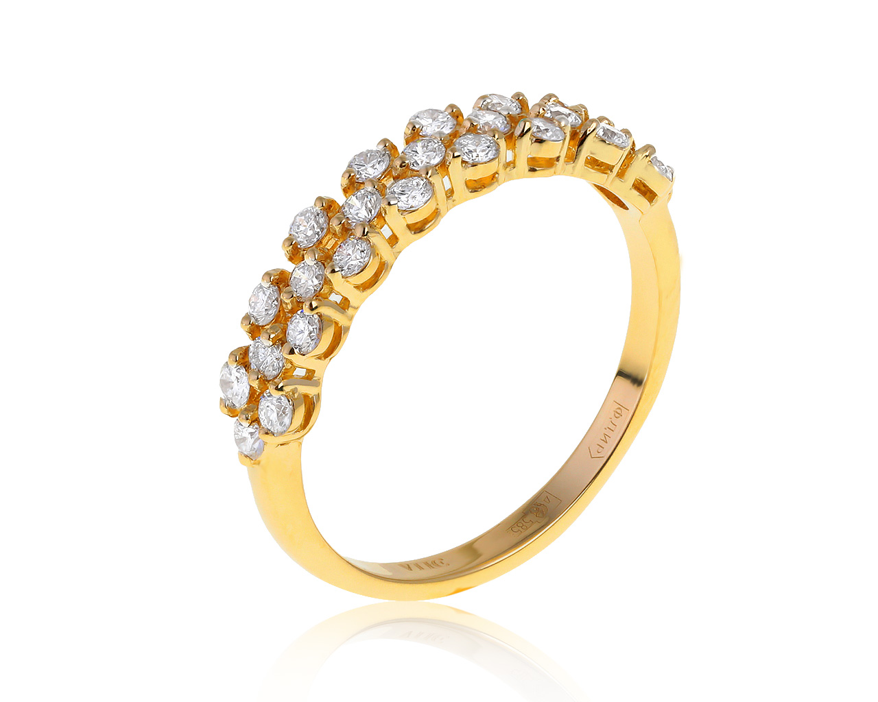 Оригинальное золотое кольцо с бриллиантами 0.49ct ЭПЛ Якутские бриллианты 170621/5