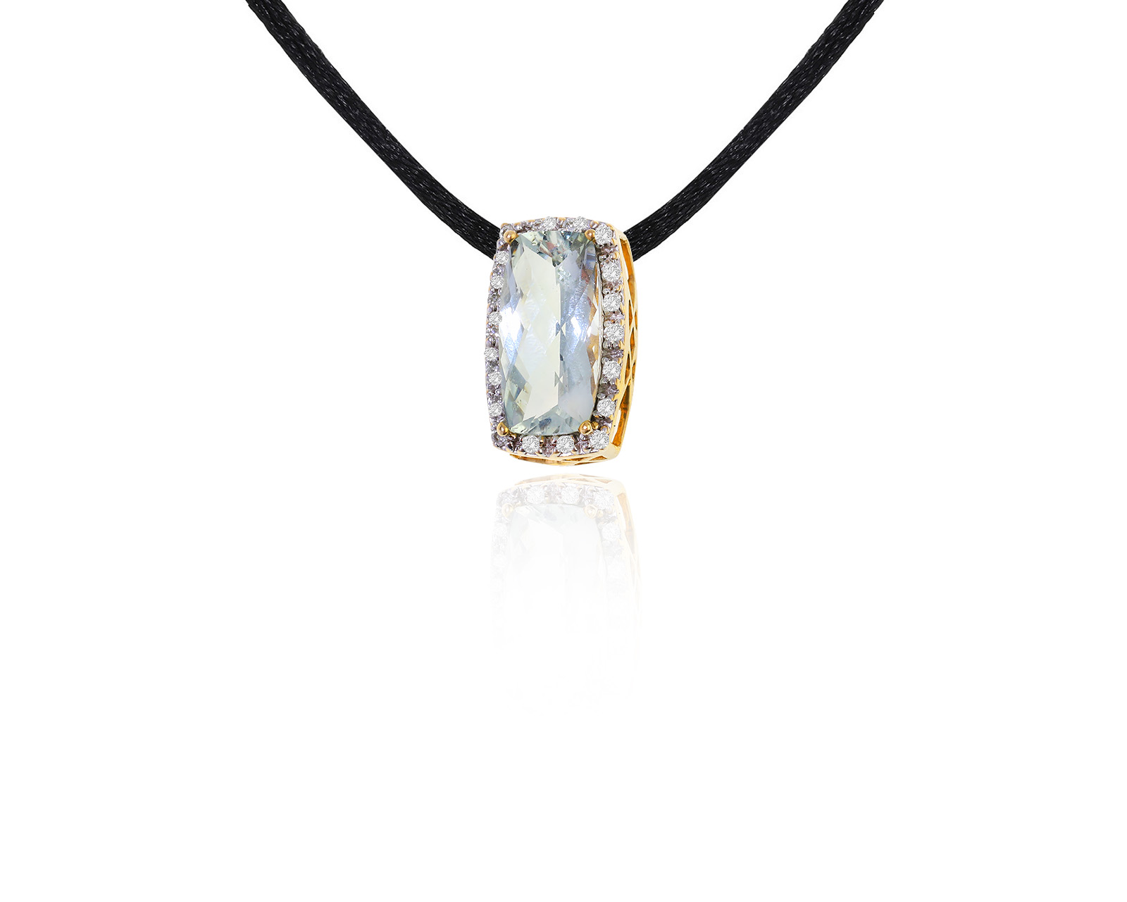 Изящный золотой кулон с празиолитом 3.35ct 201222/4