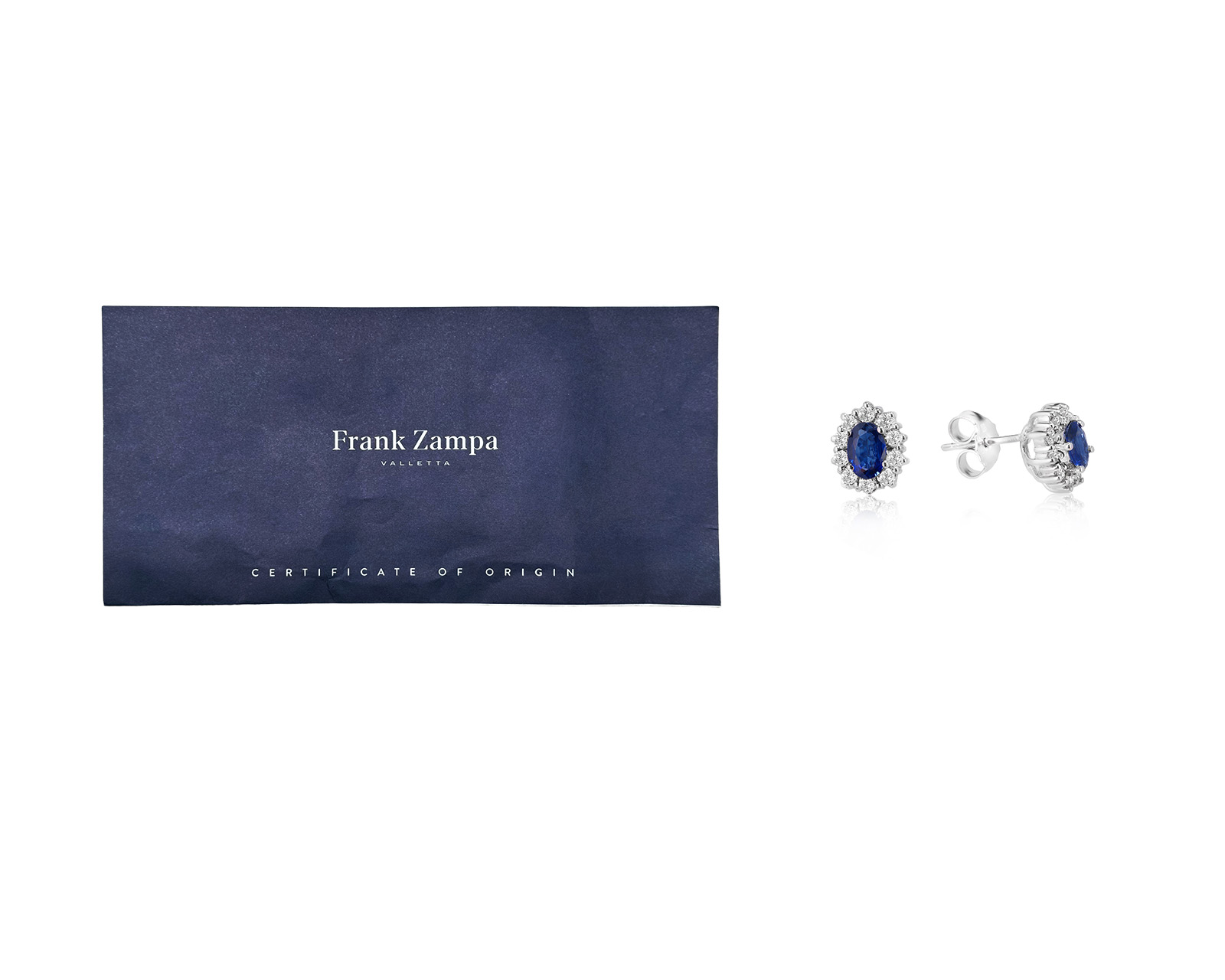 Оригинальные золотые серьги с сапфирами 0.71ct Frank Zampa