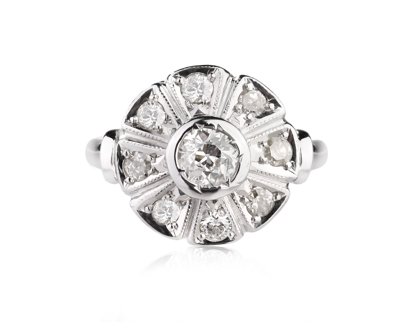 Золотое кольцо с бриллиантами 0.89ct