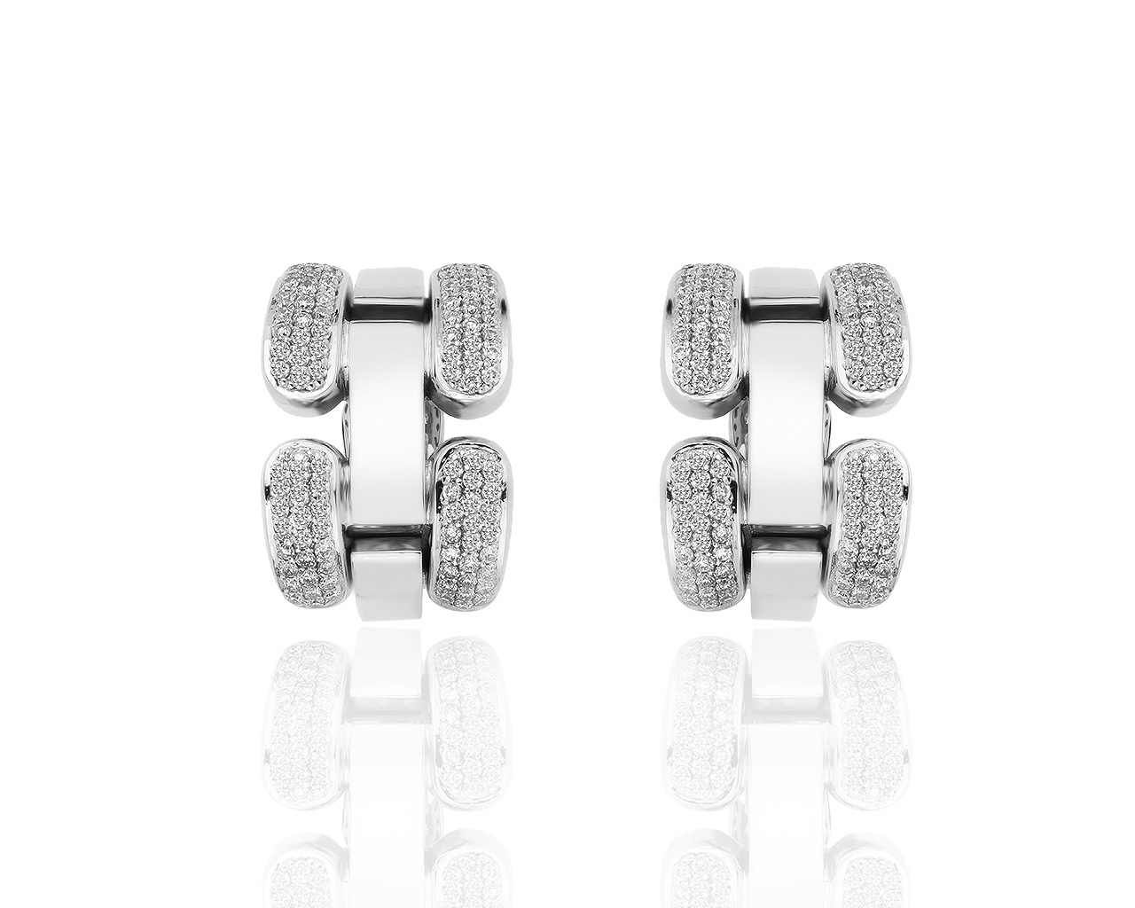 Восхитительные золотые серьги с бриллиантами 1.20ct 110419/20