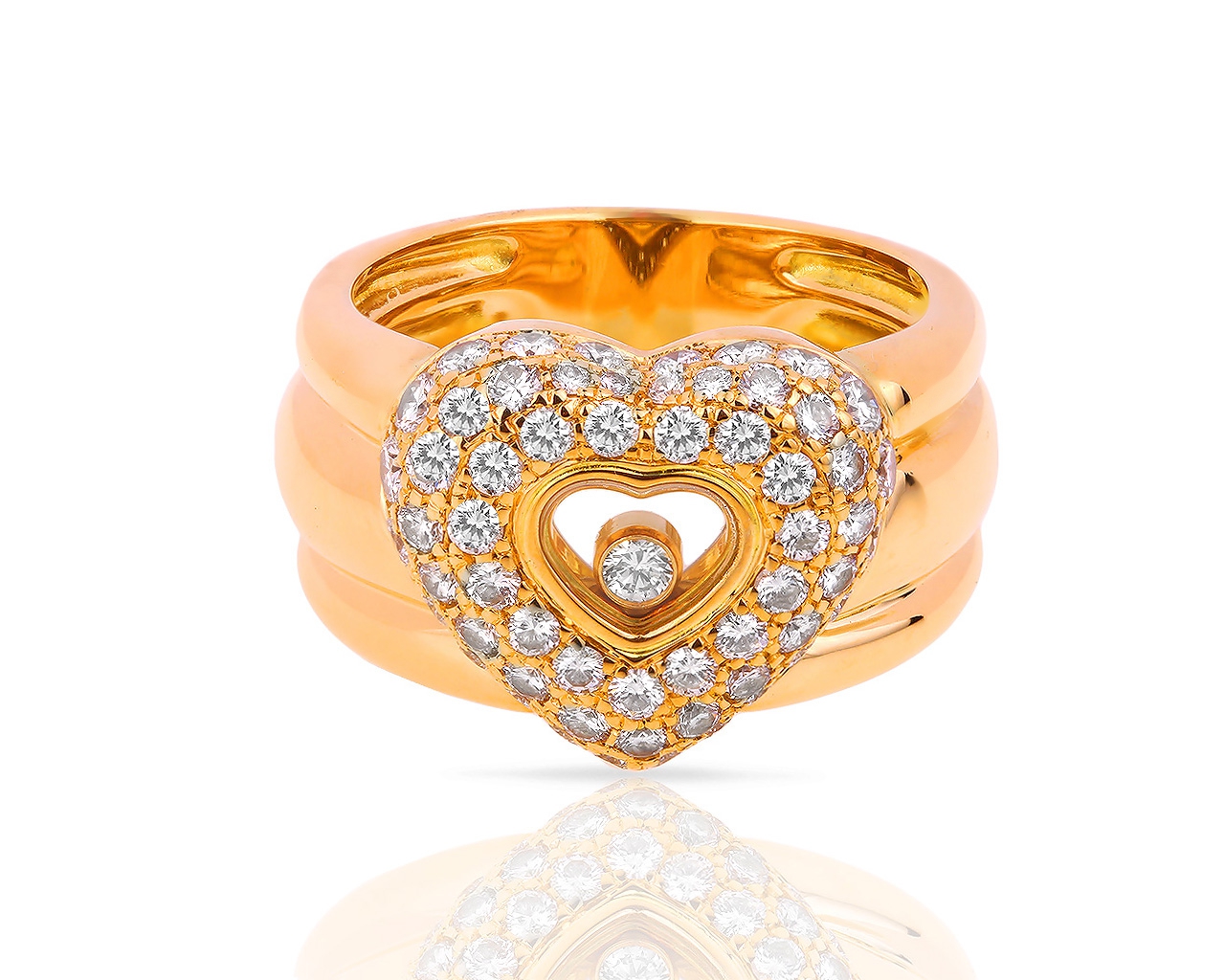 Золотое кольцо с бриллиантами 1.50ct Chopard Happy Diamonds