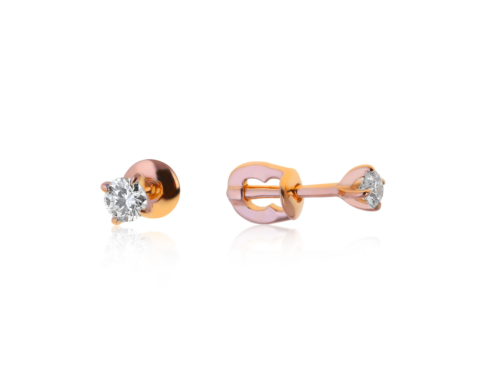 Изящные золотые серьги с бриллиантами 0.20ct 040821/7