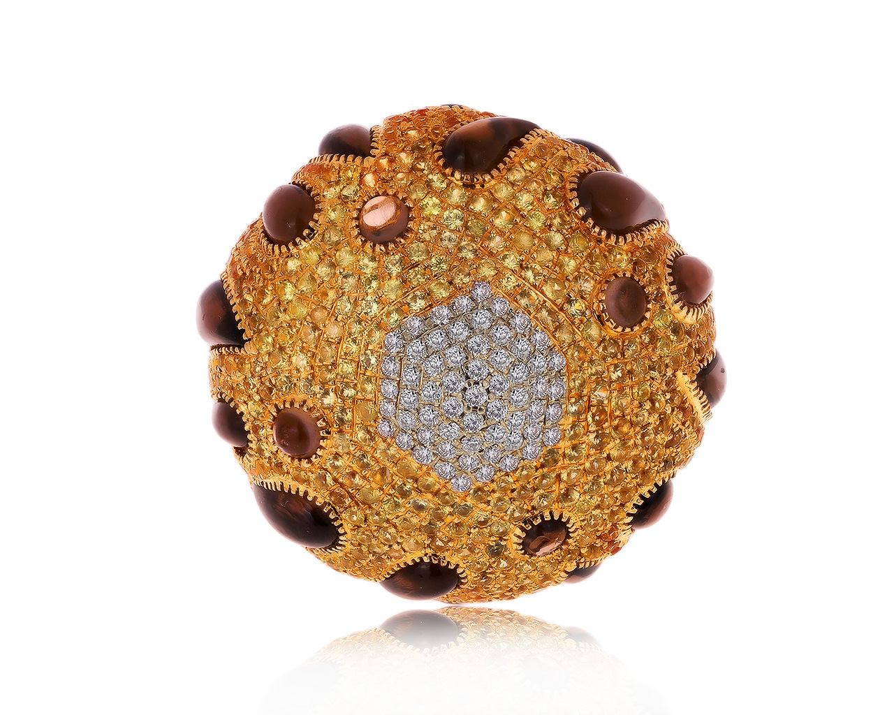 Оригинальное золотое кольцо с сапфирами 3.88ct Diafano