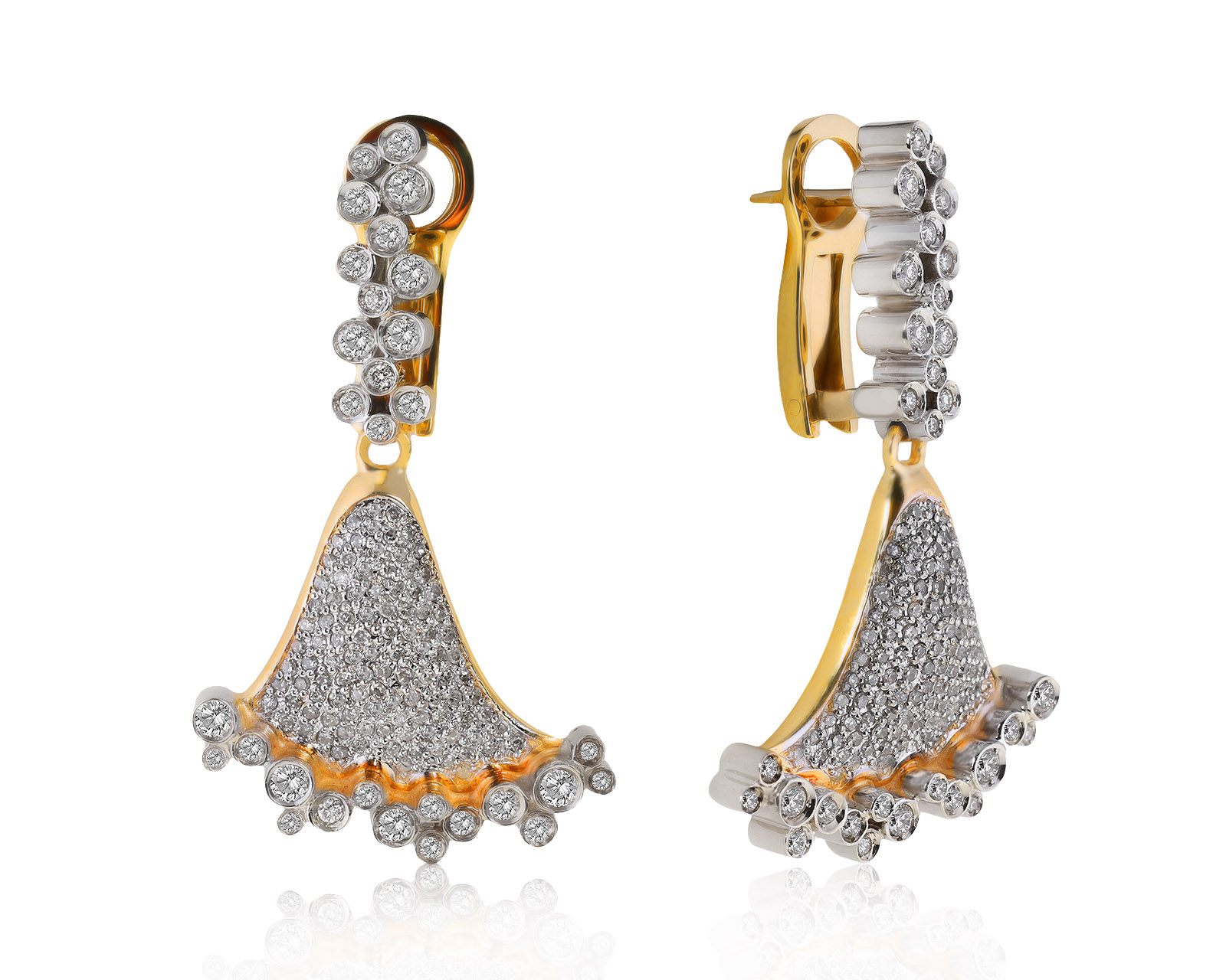 Шикарные золотые серьги с бриллиантами 1.47ct 150521/9