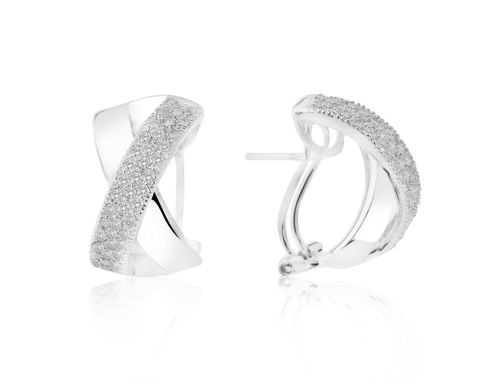 Великолепные золотые серьги с бриллиантами 1.08ct 011221/25