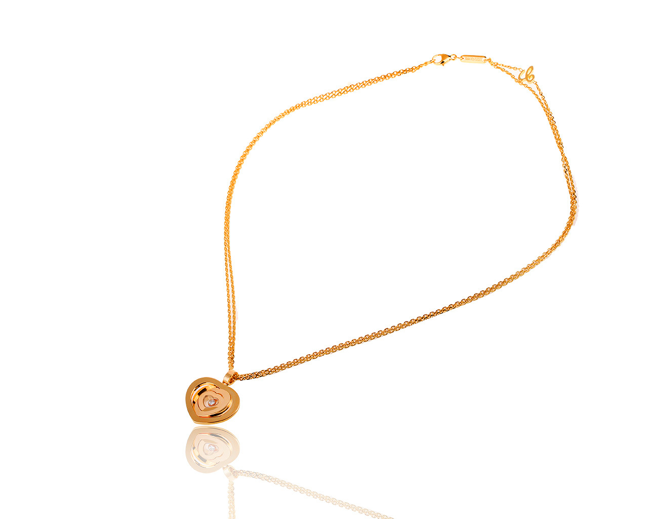 Оригинальный золотой кулон с бриллиантом 0.05ct Chopard