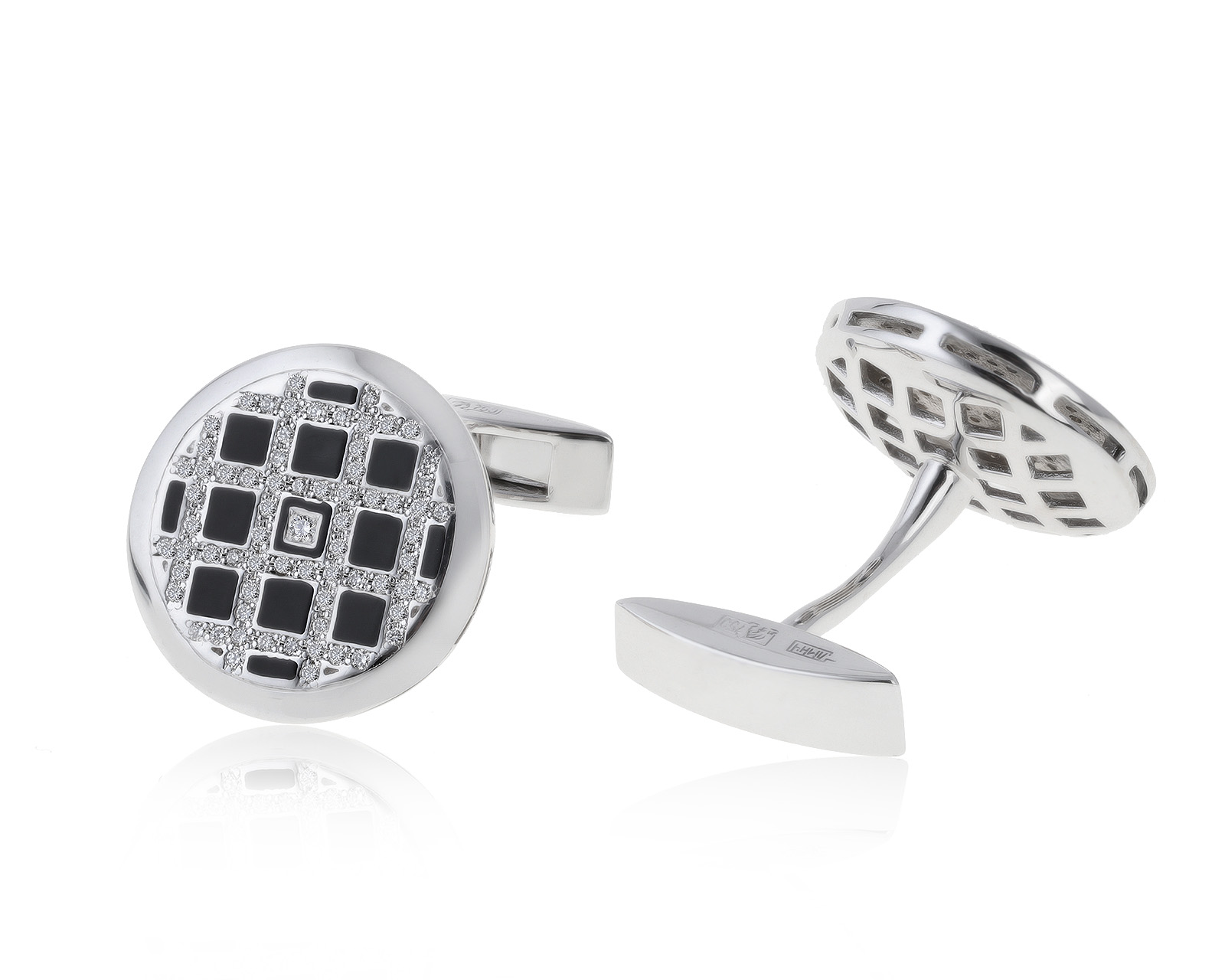 Великолепные золотые запонки с бриллиантами 0.45ct 090721/11 Великолепные золотые запонки с бриллиантами 0.45ct 090721/11