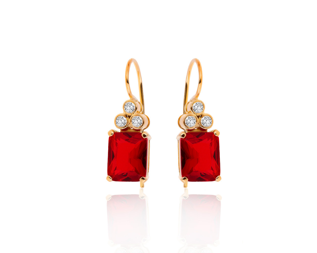 Великолепные золотые серьги с бриллиантами 0.28ct 301219/5