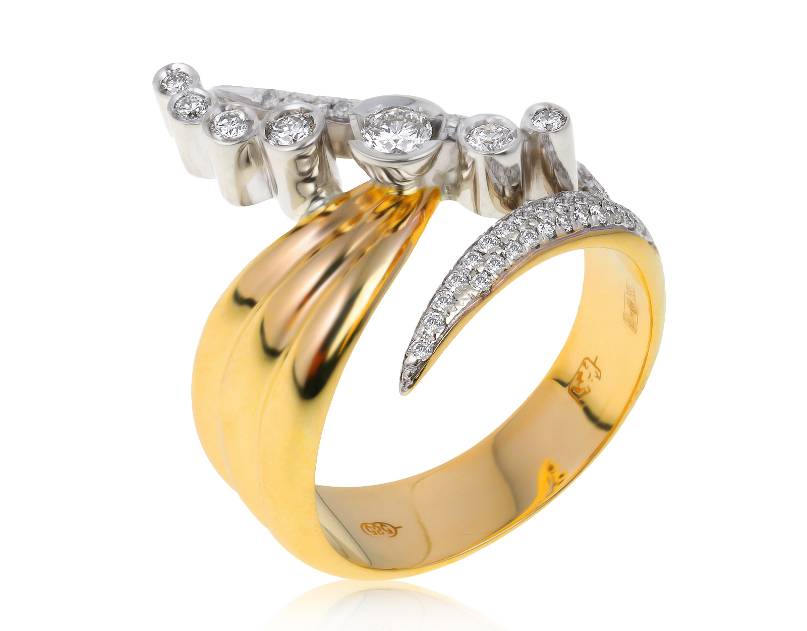 Престижное золотое кольцо с бриллиантами 0.90ct 040621/11