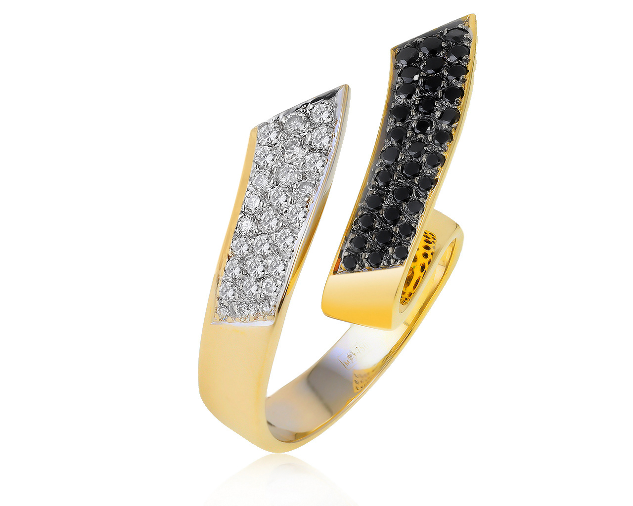 Эстетичное золотое кольцо с бриллиантами 0.90ct
