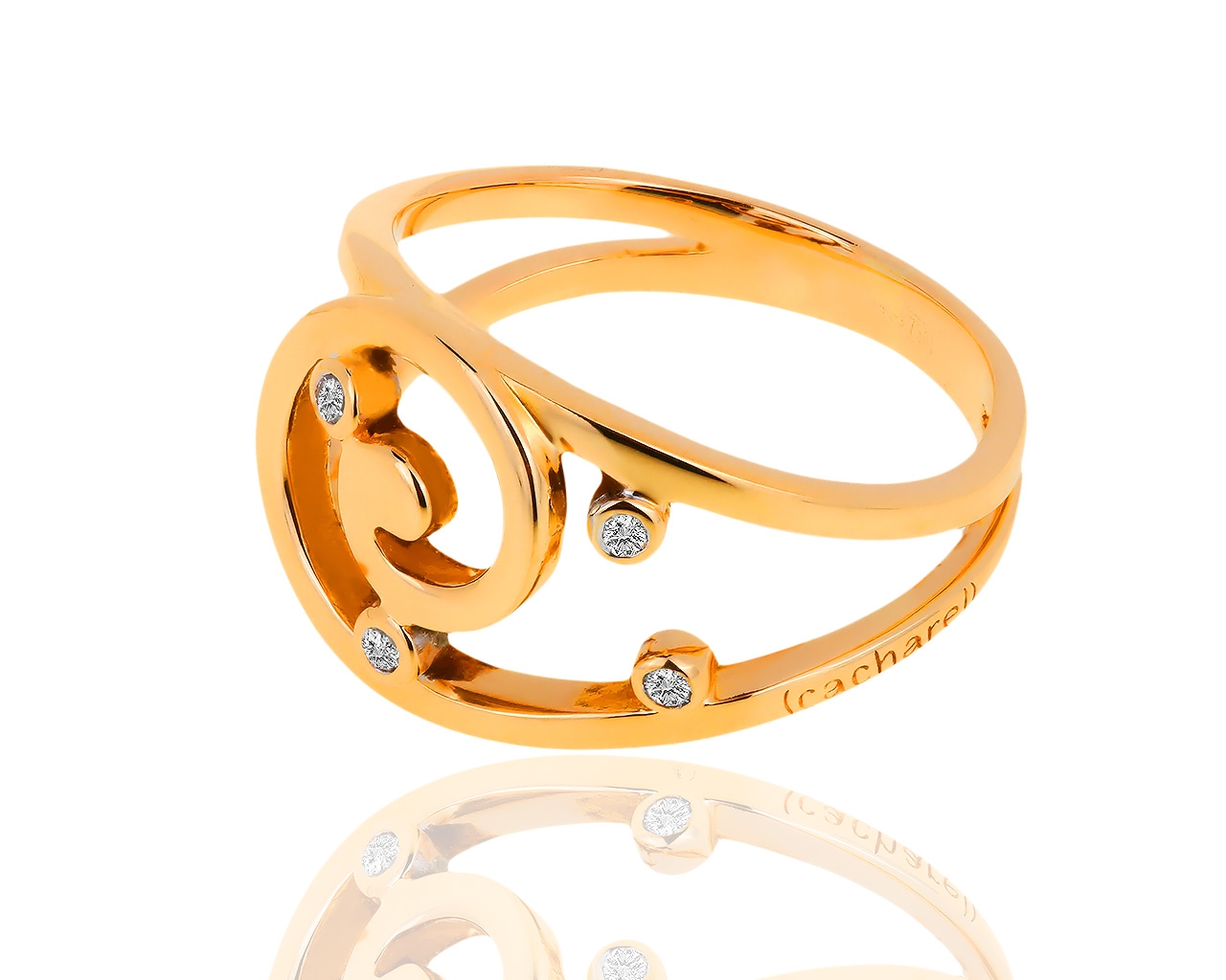 Французское золотое кольцо с бриллиантами Cacharel