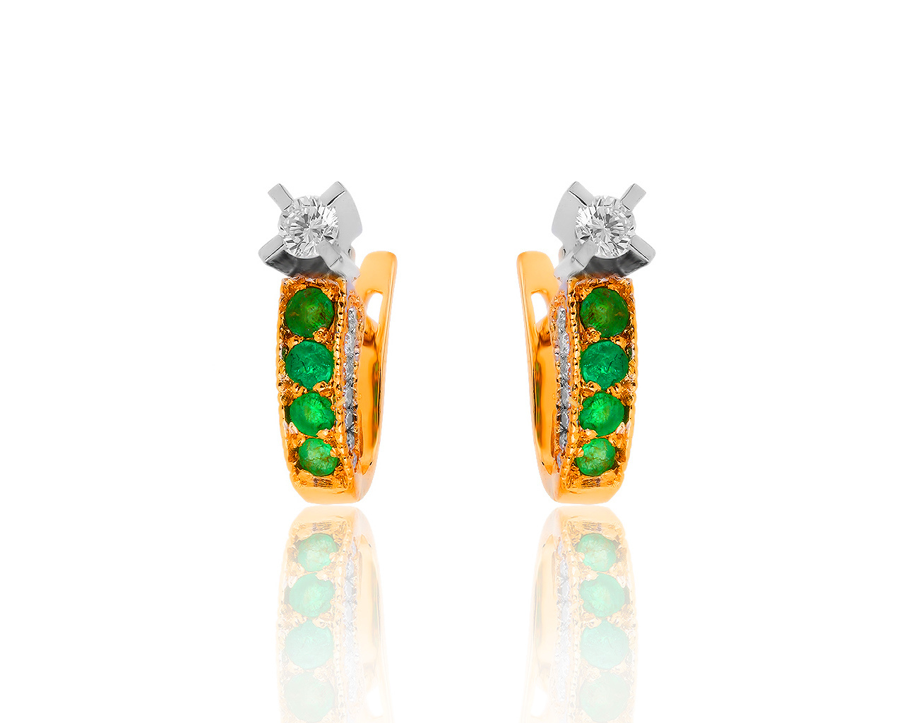 Шикарные золотые серьги с бриллиантами 0.70ct 120819/10