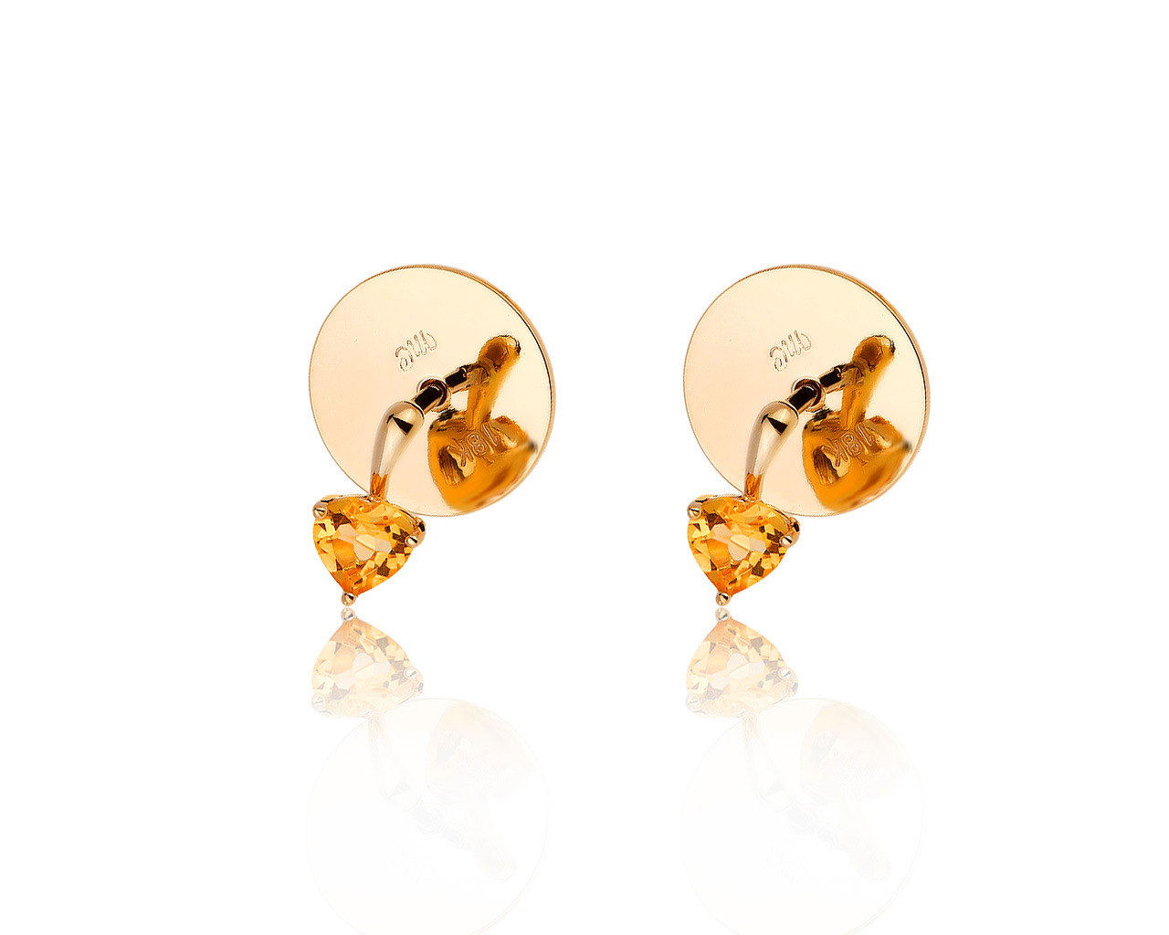 Оригинальные золотые серьги с цитринами 0.30ct Mauro Conti 280819/15