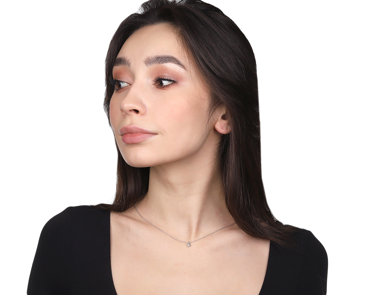 Оригинальный платиновый кулон с бриллиантом 0.17ct Tiffany&Co Solitaire