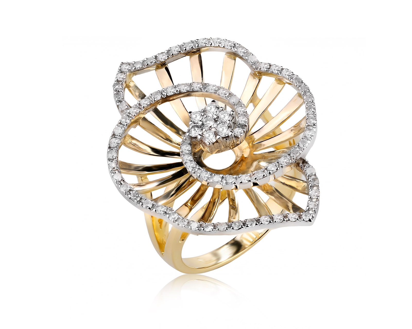 Золотое кольцо с бриллиантами 0.65ct 990548/1