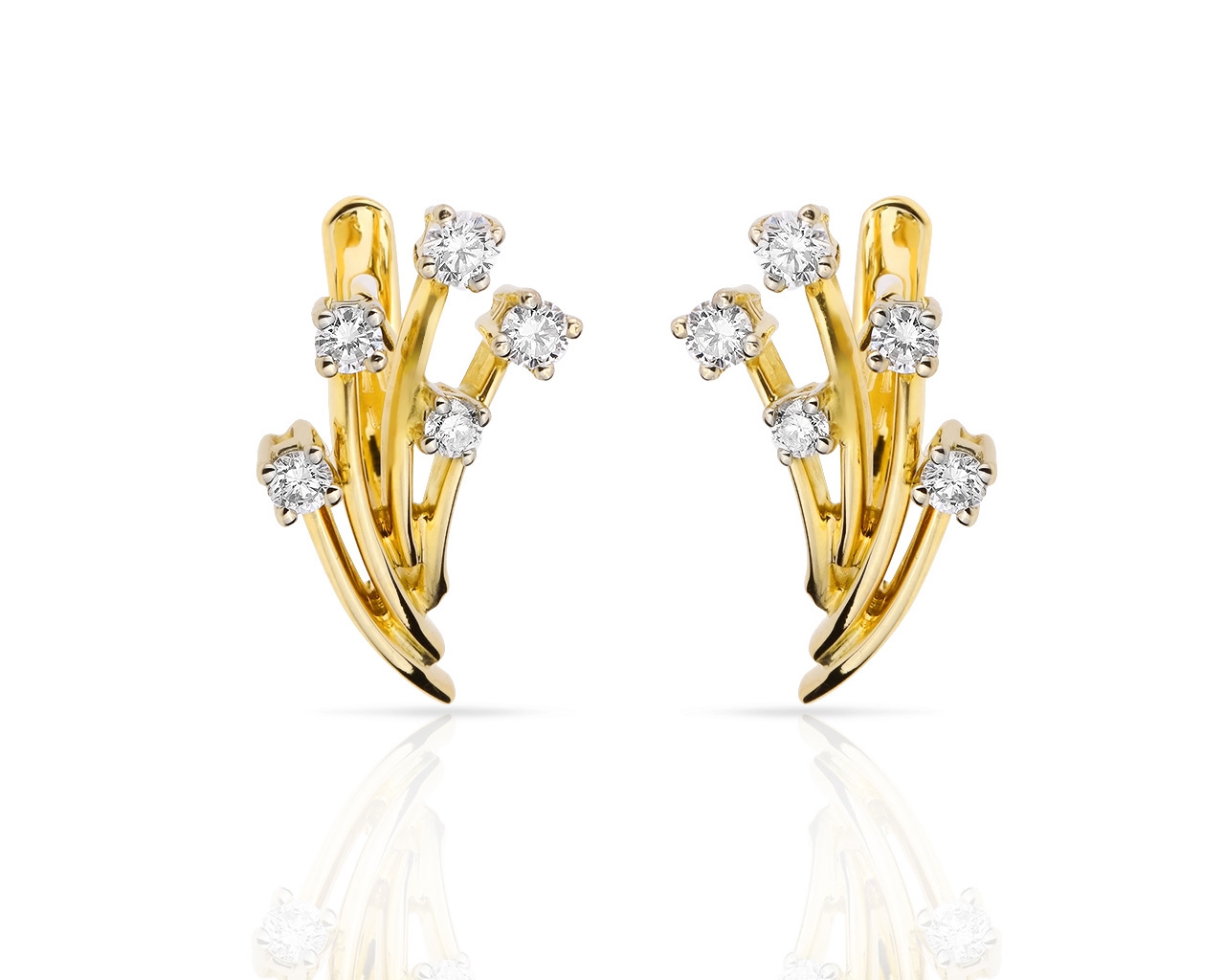 Изящные золотые серьги с бриллиантами 0.73ct 290318/7