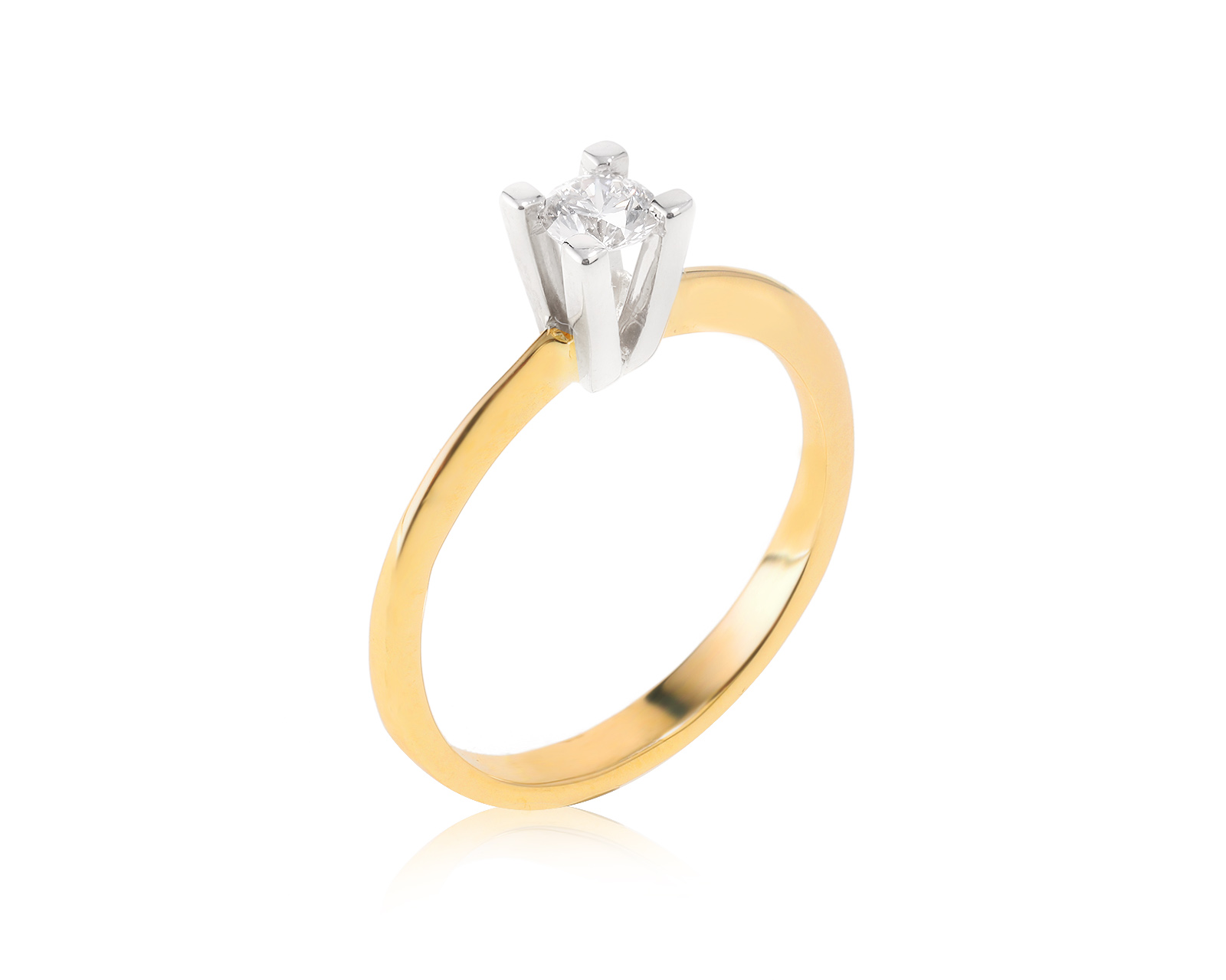 Золотое кольцо с бриллиантом 0.26ct