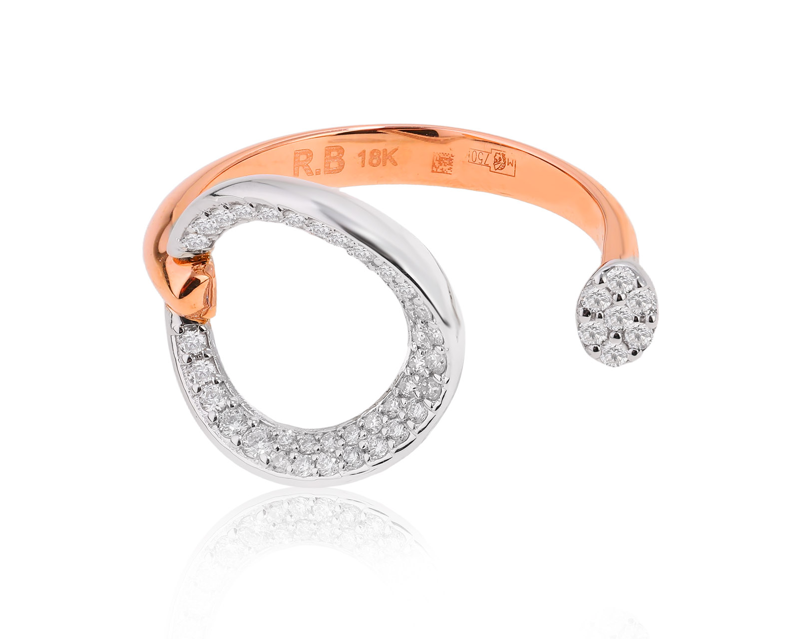 Оригинальное золотое кольцо с бриллиантами 0.27ct Roberto Bravo