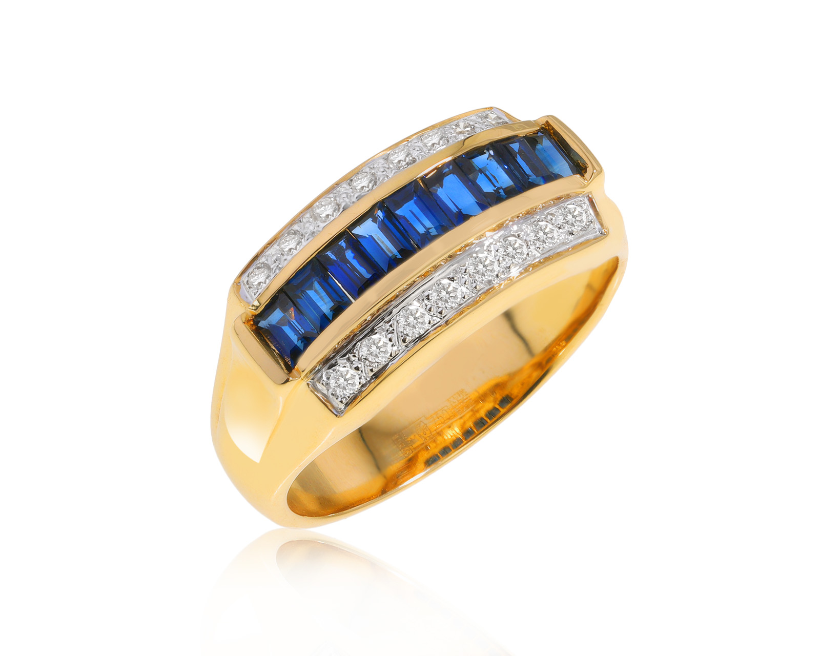 Золотое кольцо с сапфирами 0.81ct и бриллиантами 0.16ct 250824/16