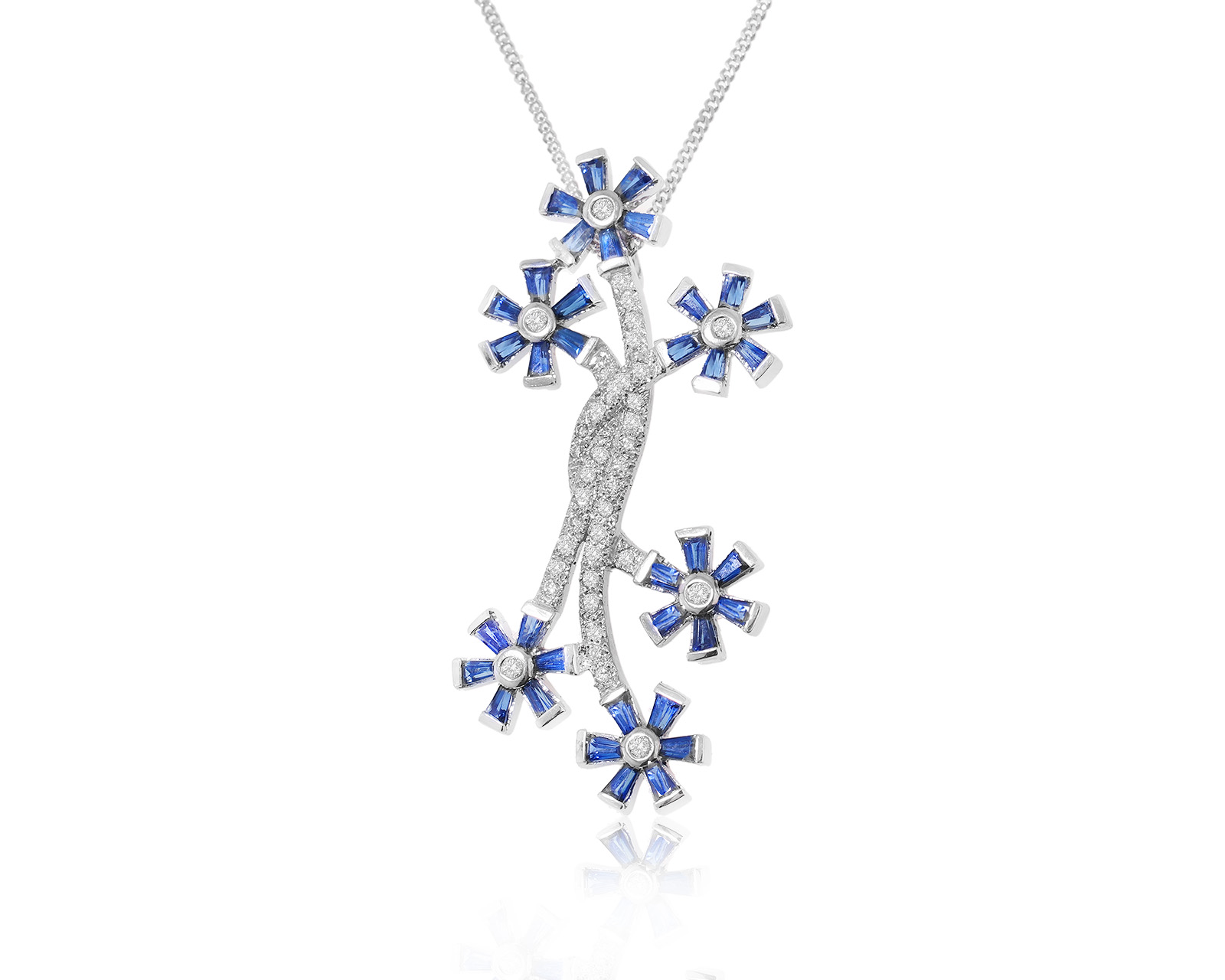 Золотой кулон с сапфирами 2.80ct 020324/4