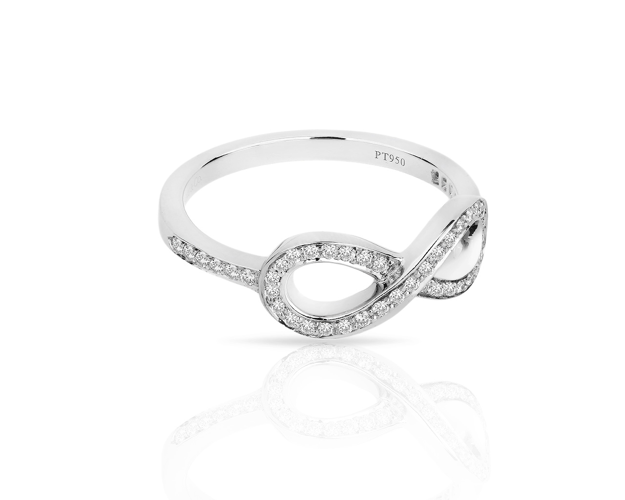 Платиновое кольцо с бриллиантами 0.13ct Tiffany&Co Infinity