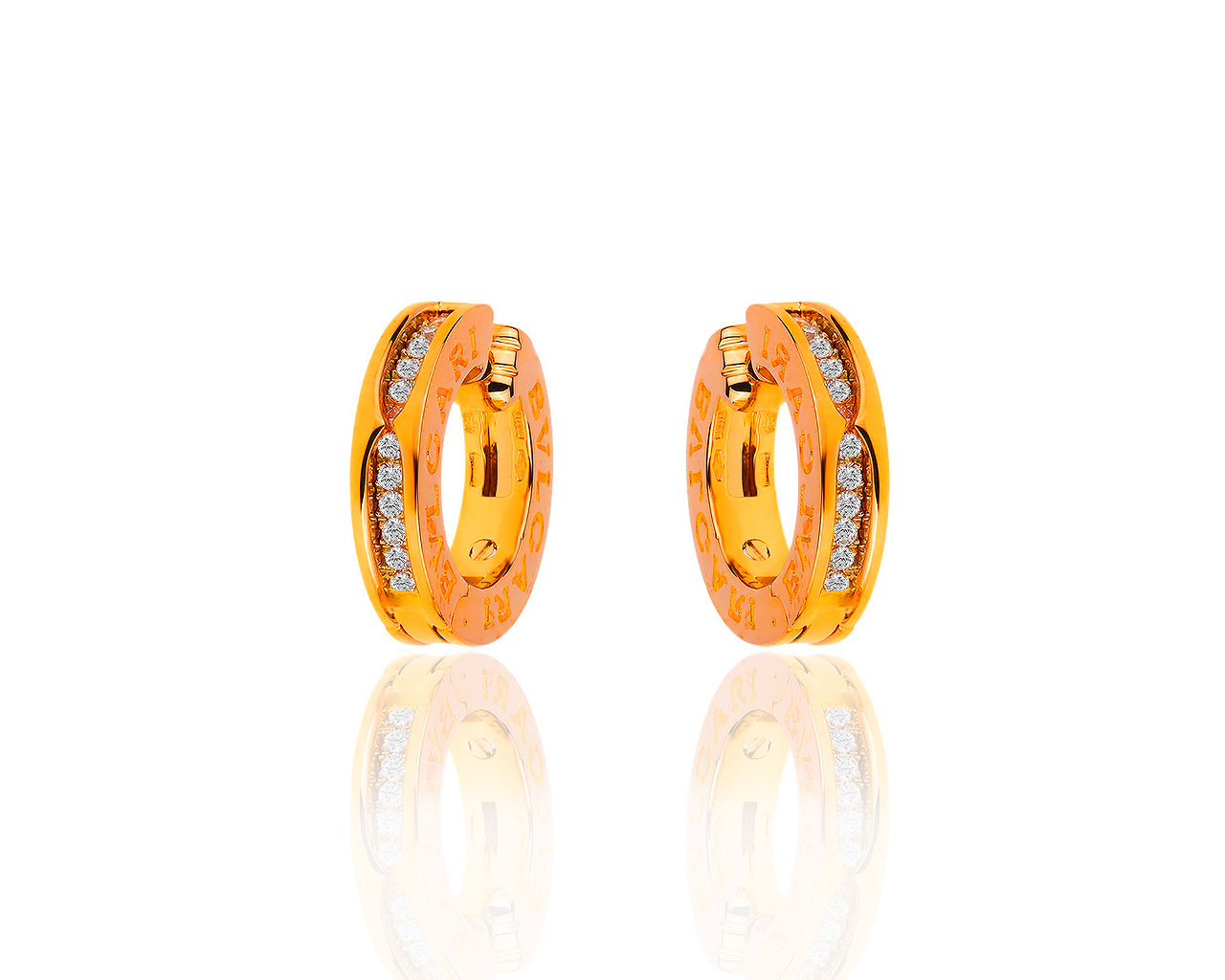 Прекрасные золотые серьги с бриллиантами 0.40ct Bvlgari B.Zero 1 150419/8