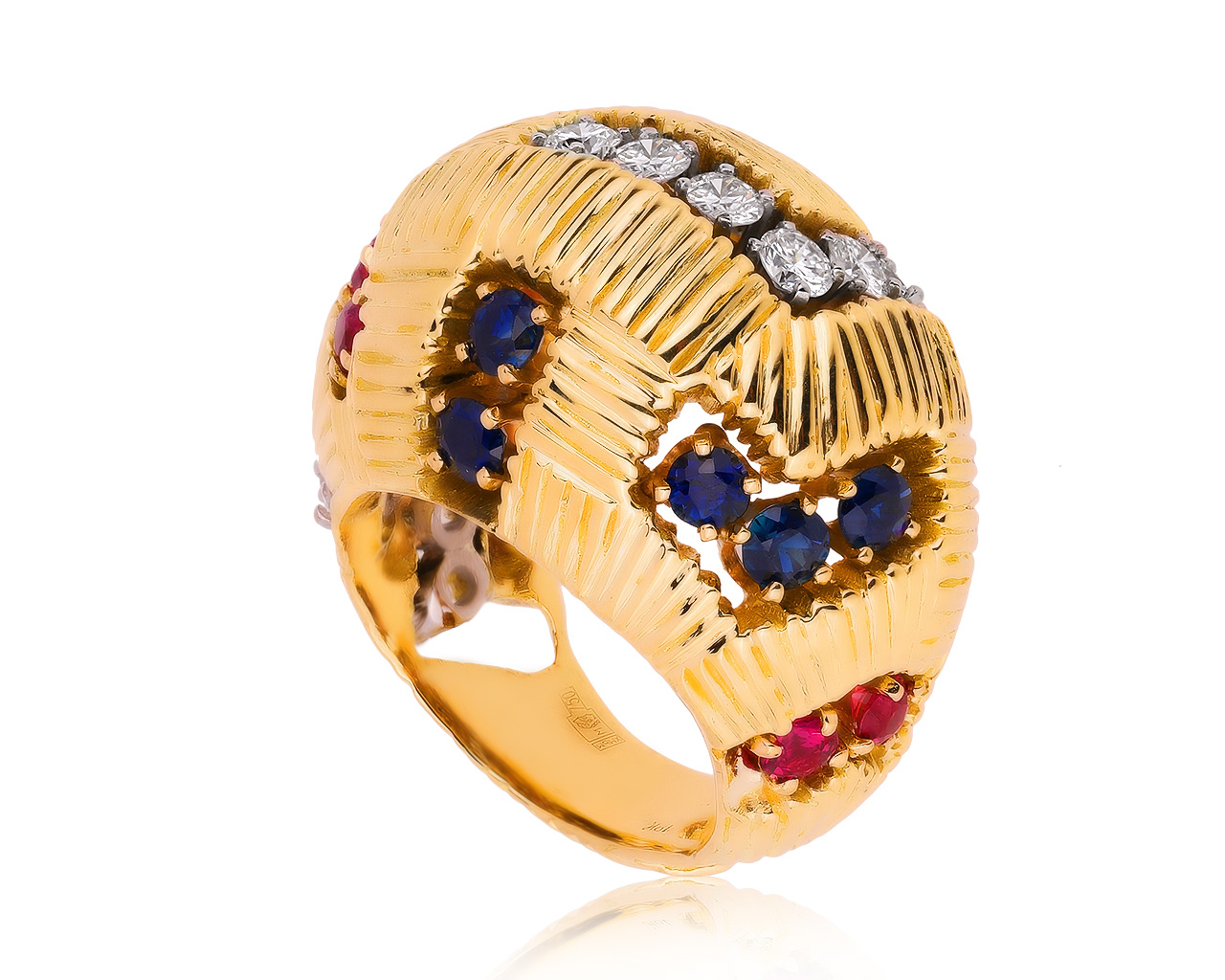 Стильное золотое кольцо с бриллиантами 1.05ct