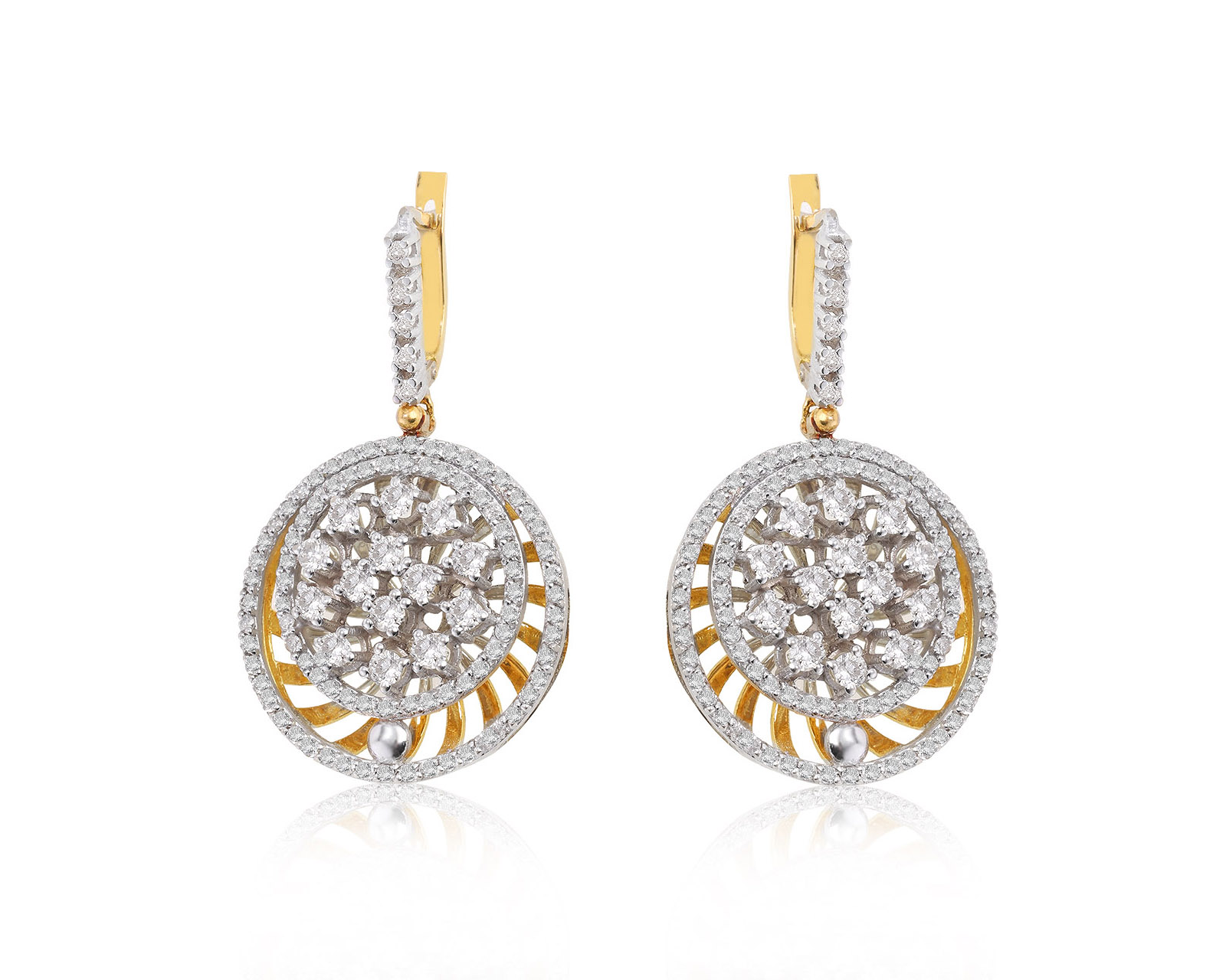 Завораживающие золотые серьги с бриллиантами 2.74ct 160322/4