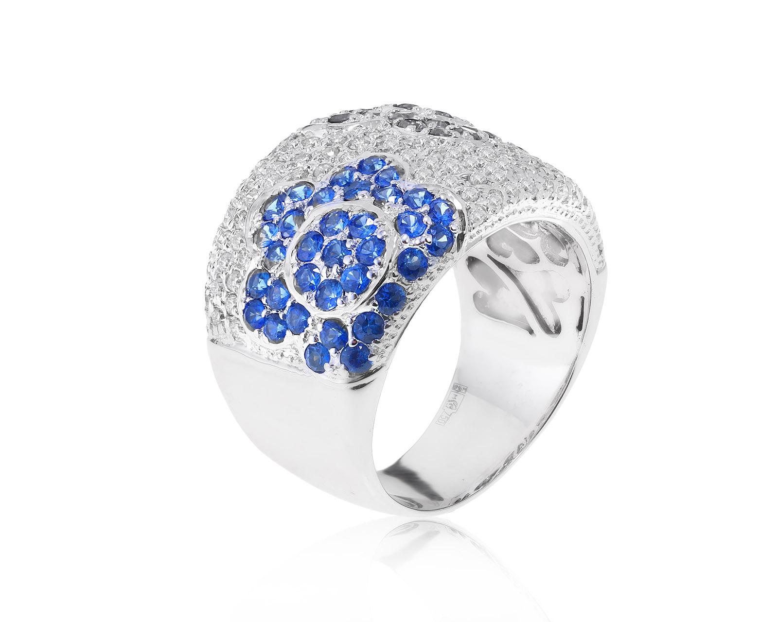 Потрясающее золотое кольцо с сапфирами 2.34ct 021122/2