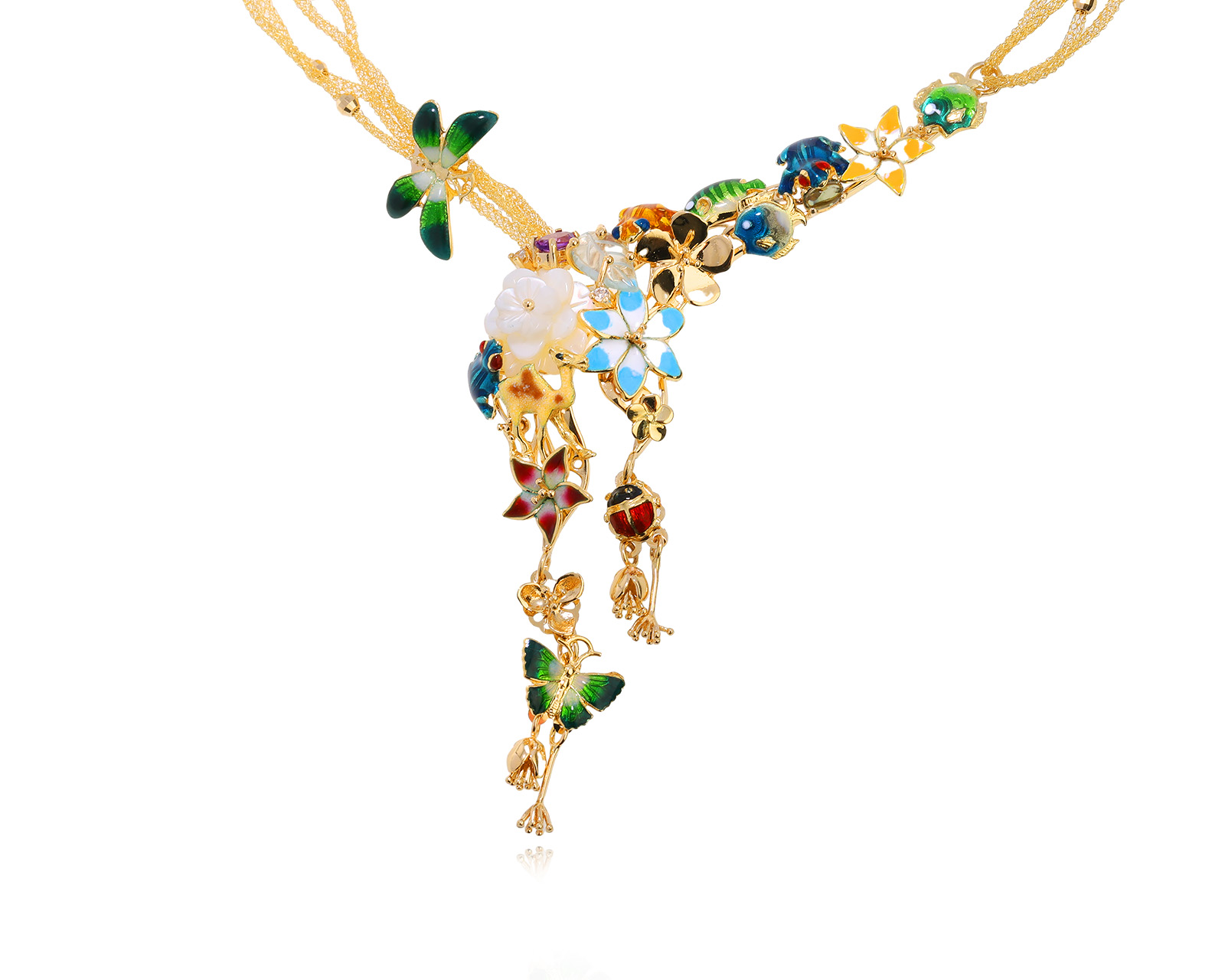 Оригинальное золотое колье с эмалью Roberto Bravo 301123/2