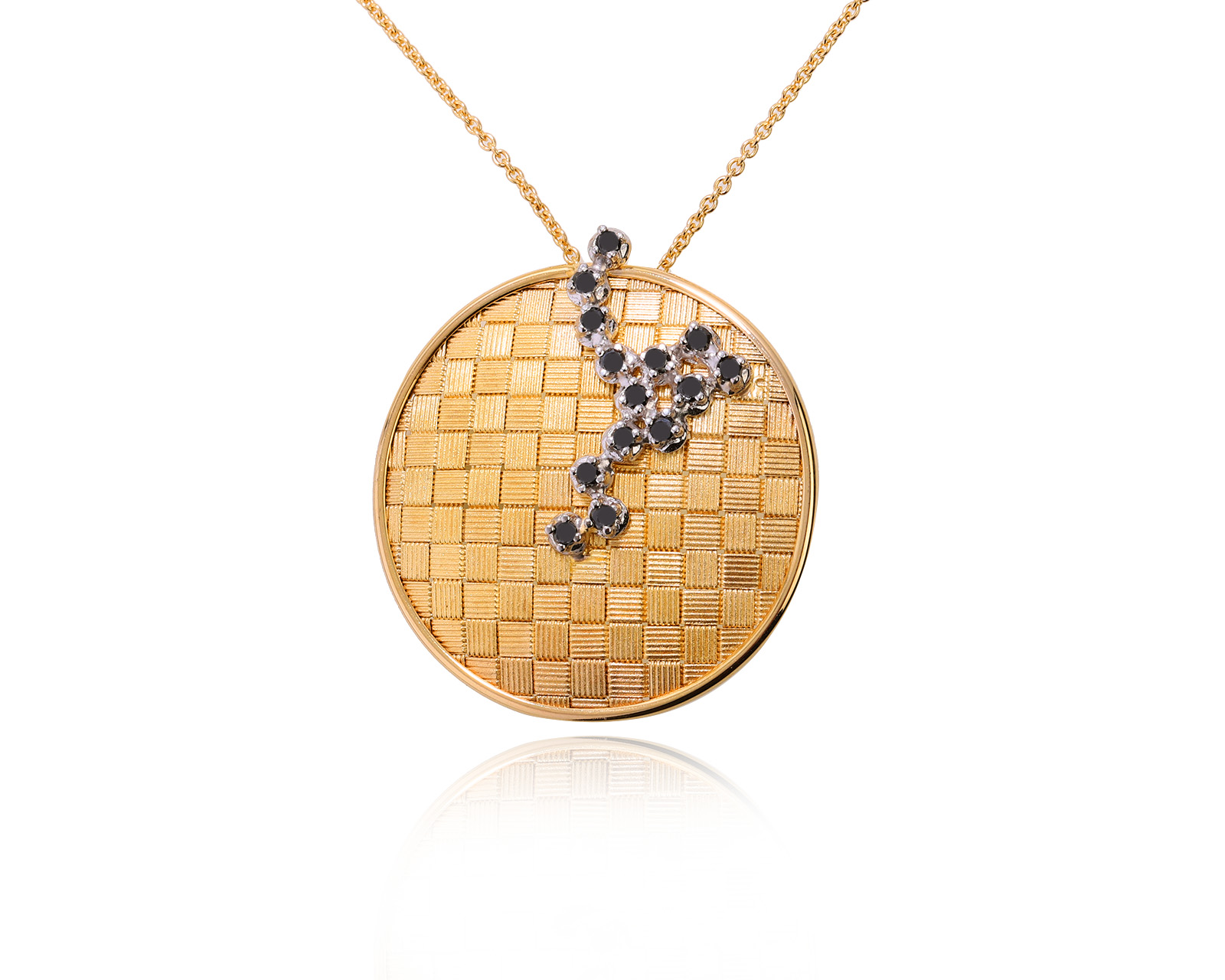 Золотое колье с черными бриллиантами 0.42ct 280724/3