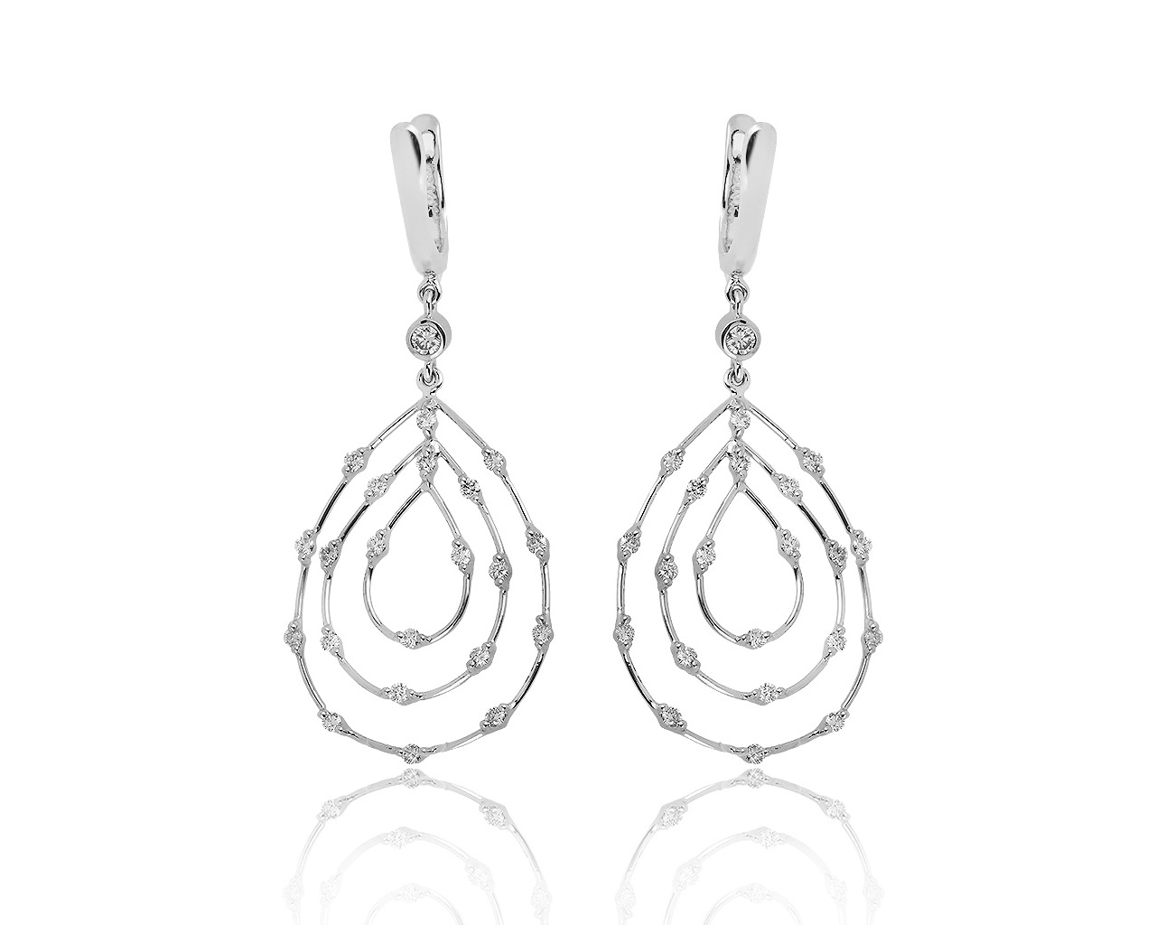 Женственные золотые серьги с бриллиантами 0.95ct 160719/6