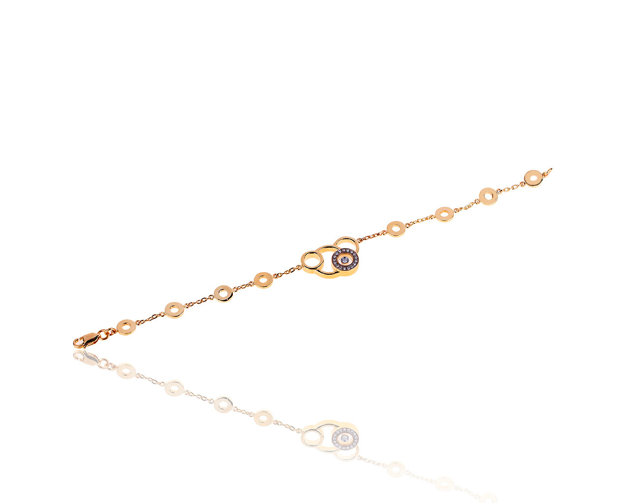 Изящный золотой браслет с бриллиантами 0.13ct 141117/11