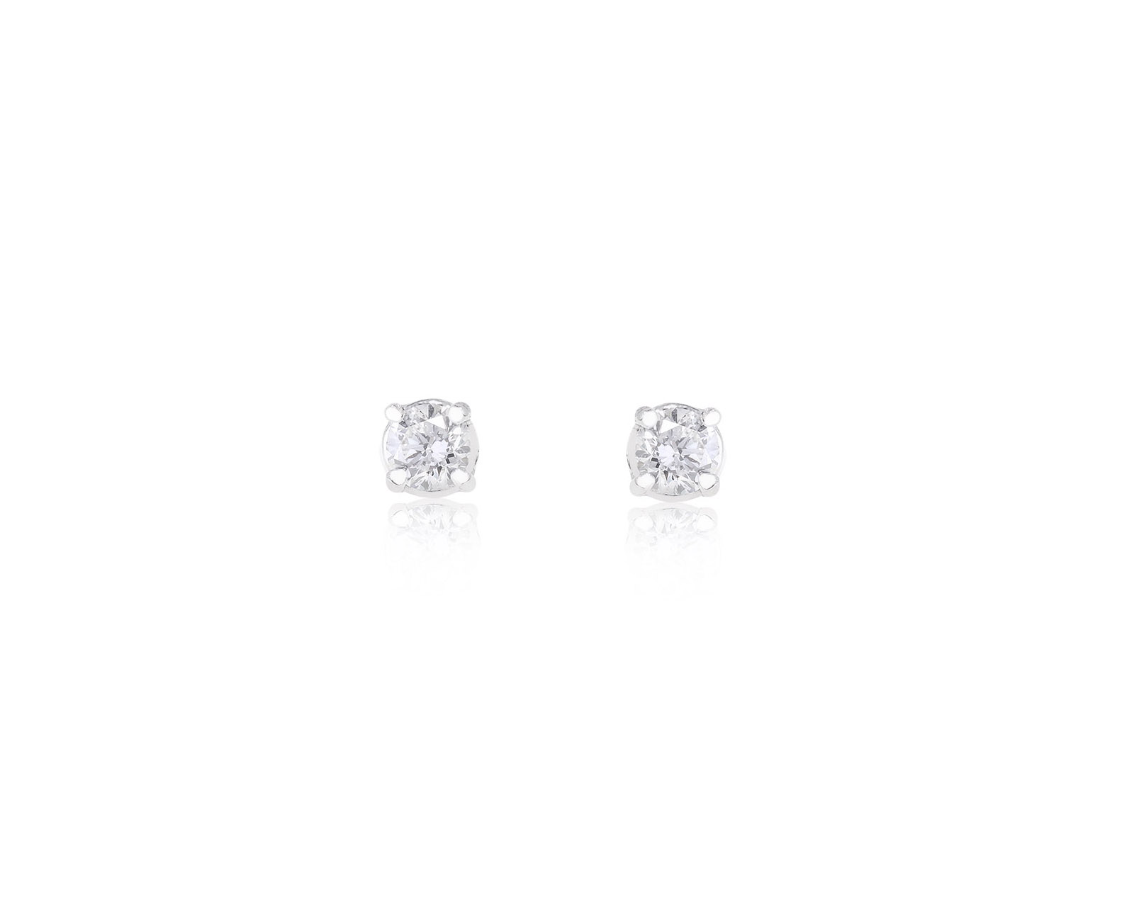 Миниатюрные золотые серьги с бриллиантами 0.36ct