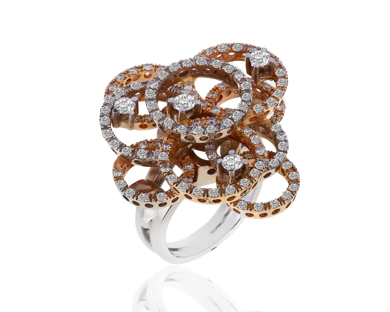 Изысканное золотое кольцо с бриллиантами 2.26ct