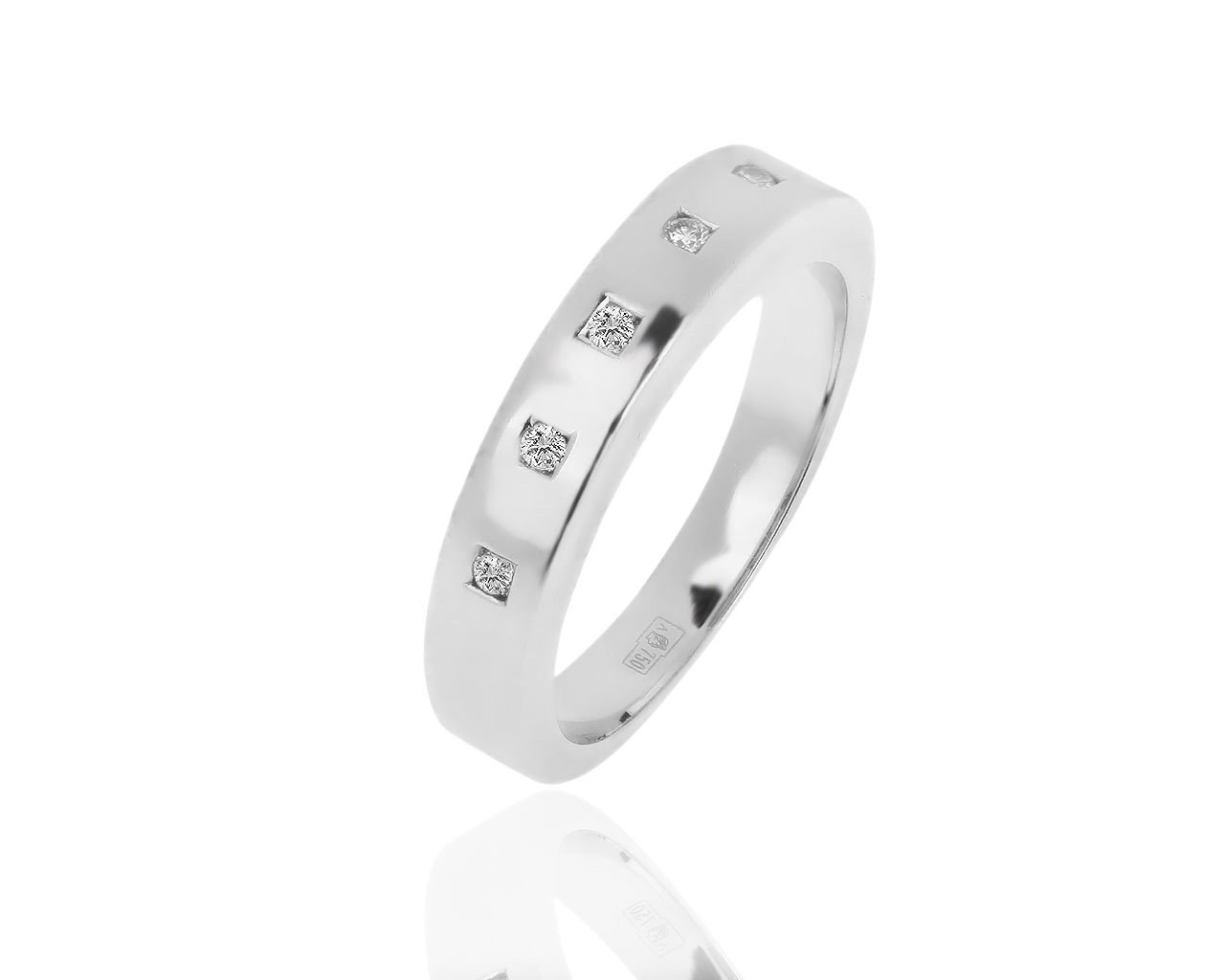 Оригинальное золотое кольцо с бриллиантами 0.08ct Garel Paris 110419/4