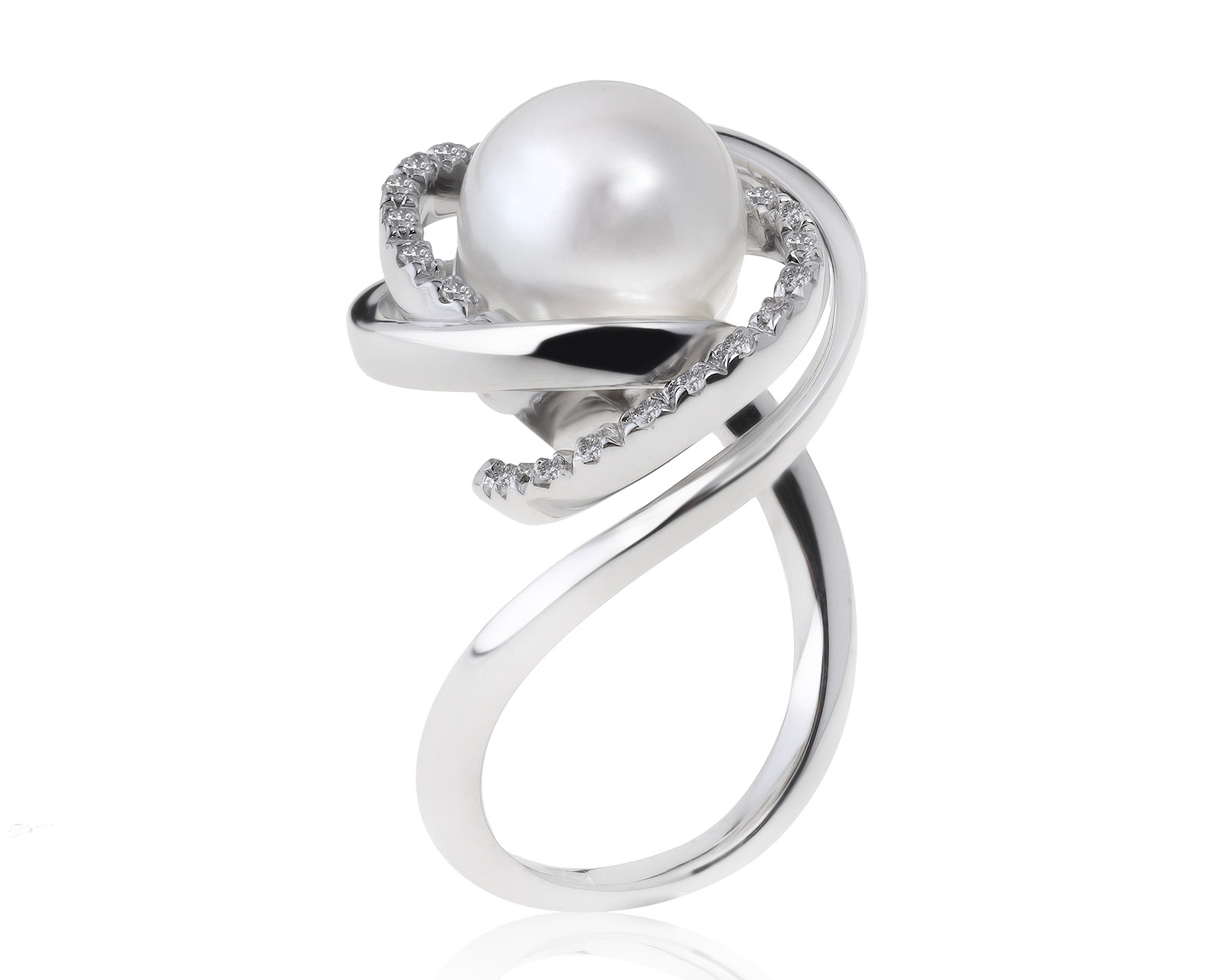 Оригинальное золотое кольцо с жемчугом 9 мм Giorgio Visconti 120721/10