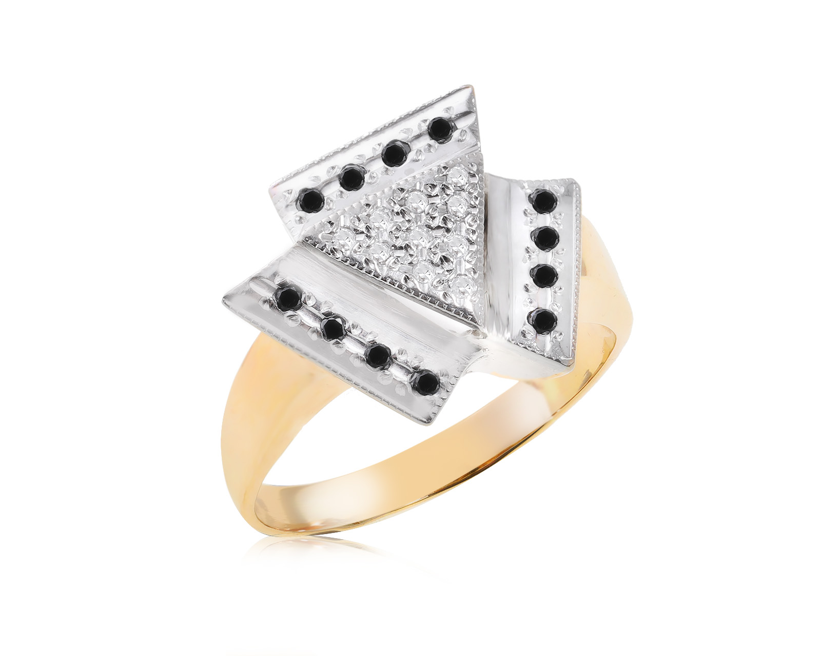 Золотое кольцо с бриллиантами 0.11ct