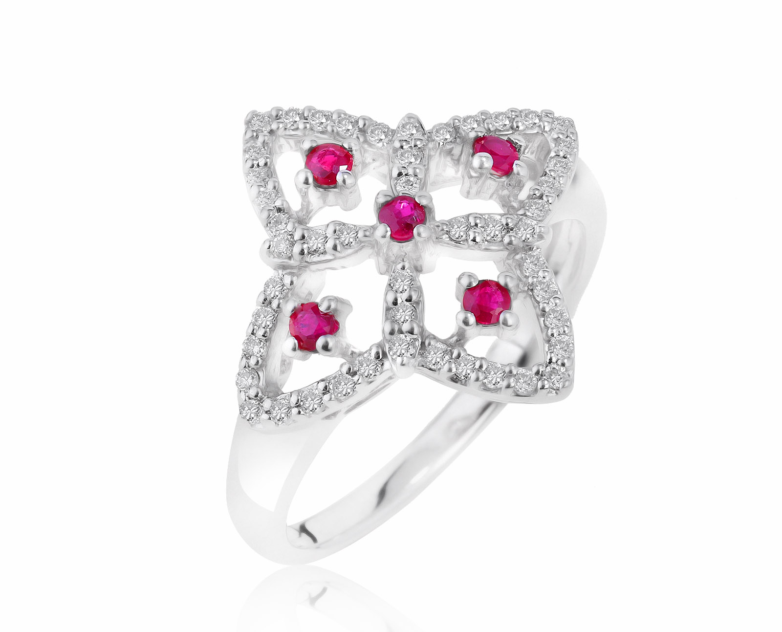 Изысканное золотое кольцо с рубинами 0.10ct 270821/4