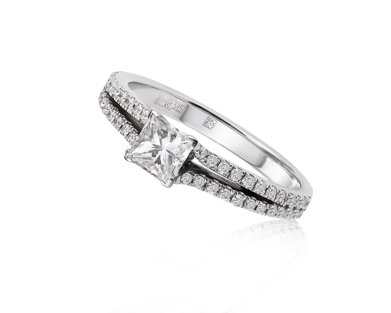 Золотое кольцо с бриллиантом 0.59ct