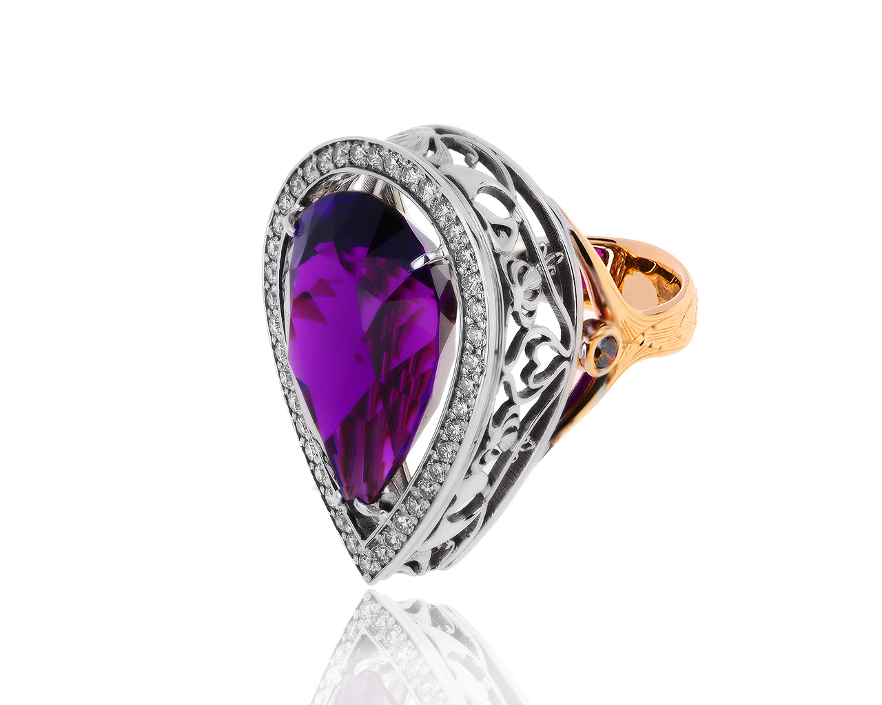 Великолепное золотое кольцо с аметистом 19.66ct 171019/4