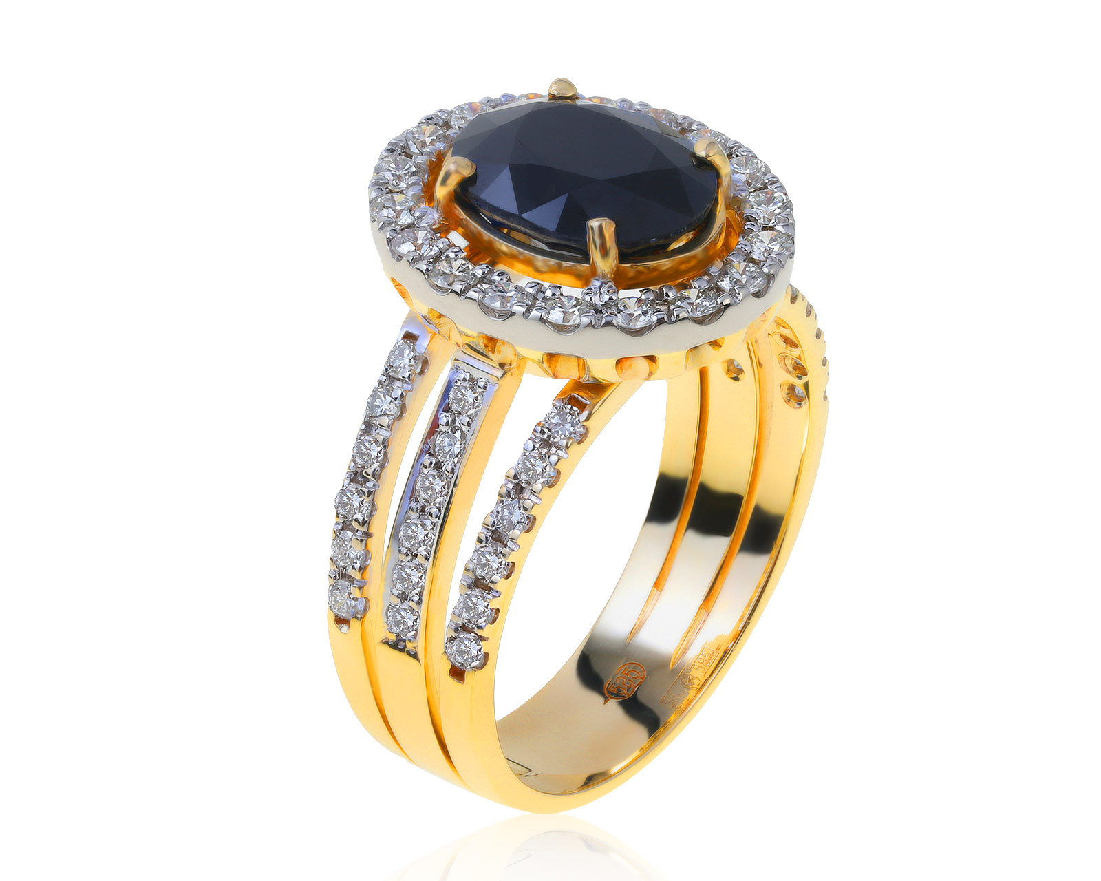 Роскошное золотое кольцо с сапфиром 2.65ct 020821/1