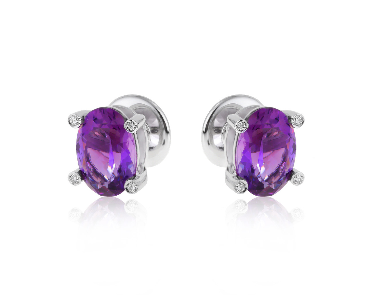 Оригинальные золотые серьги с аметистами 7.70ct Antonini