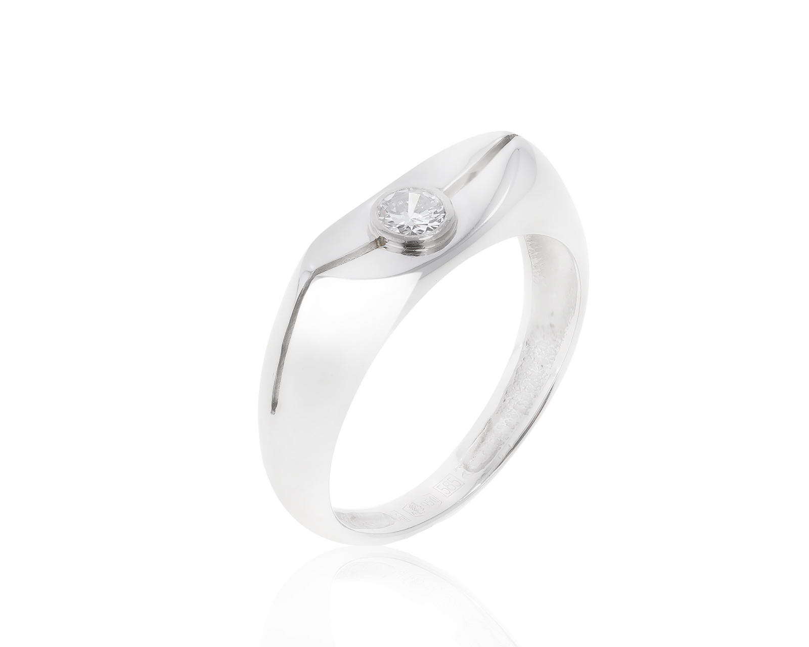 Нарядное золотое кольцо с бриллиантом 0.17ct 080822/10 Нарядное золотое кольцо с бриллиантом 0.17ct 080822/10