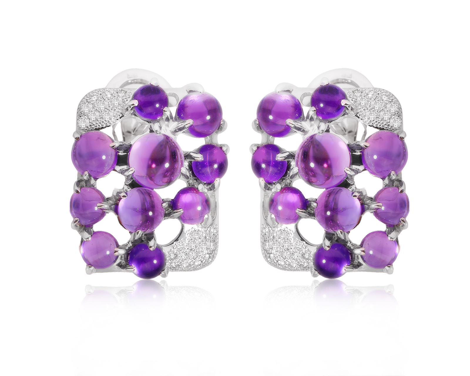 Оригинальные золотые серьги с аметистами 9.26ct Maxim Demidov 040825/КМ203