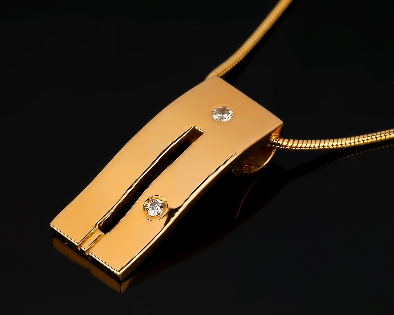 Золотая подвеска с бриллиантами 0.05ct 100416/5